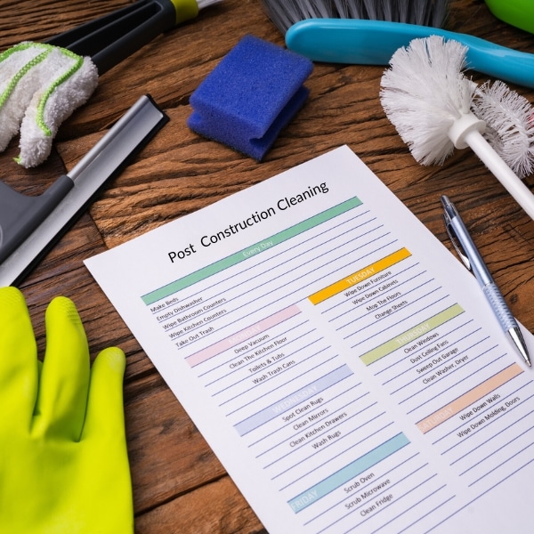 Our checklists are top notch when performing post construction cleaning